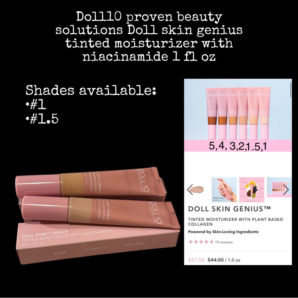 Doll10 Tinted Moisturizer in Shade #1, 1.5 and 3- Perfect Glow
